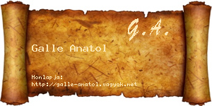 Galle Anatol névjegykártya